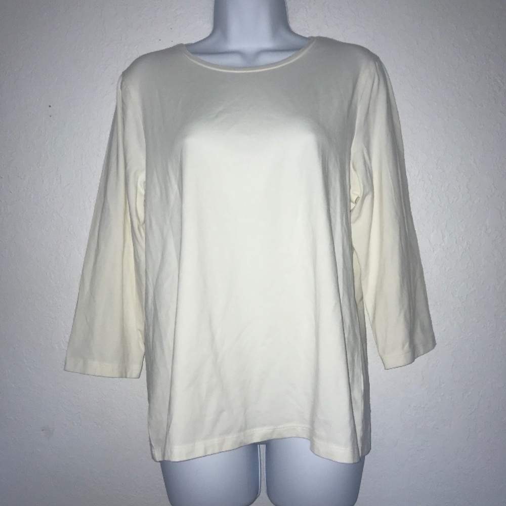 Chico’s Ivory True Color Tee Knit Top 2/ L
